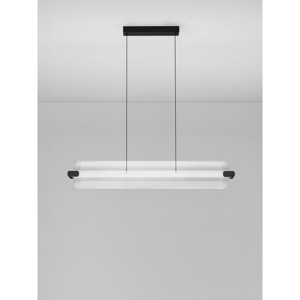 Matne čierne sklenené LED závesné svietidlo so stmievačom Emery – Nova Luce-image-3