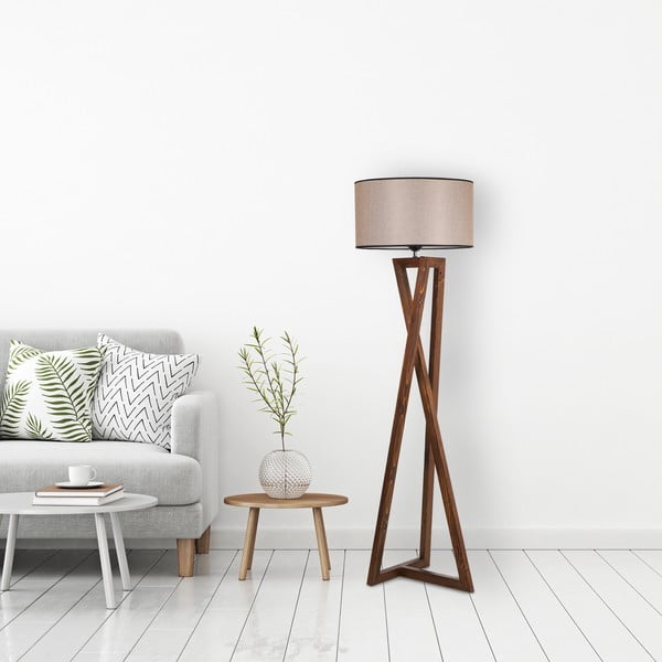 Hnedá stojacia lampa s textilným tienidlom (výška 149 cm) Maçka – Opviq lights-image-2