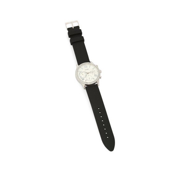 Dámske hodinky s čiernym silikónovým remienkom Guess W1135L5-image-1