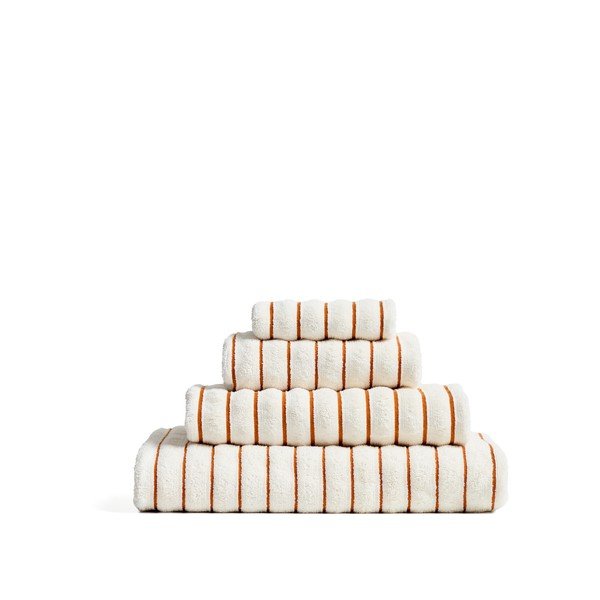 Oranžový/béžový froté bavlnený uterák 50x90 cm Dorane – Kave Home-image-2