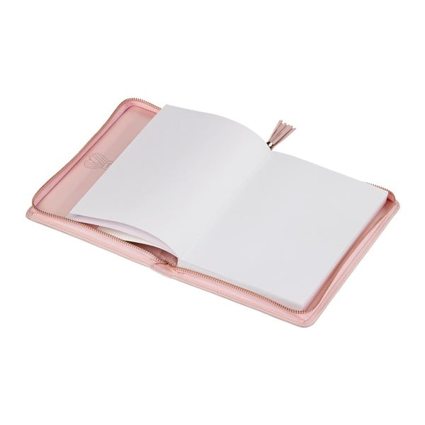 Ružové puzdro na zips so zápisníkom Ted Baker Tassel, 120 stránok-image-1