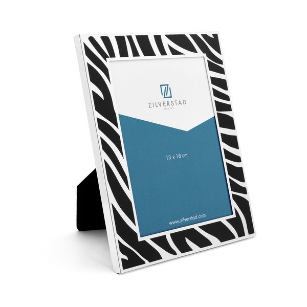 Čierno-biely kovový stojací/na stenu rámček 16,5x22 cm Zebra – Zilverstad