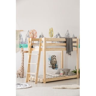 Poschodová detská posteľ z borovicového dreva 90x190 cm CLPB - Adeko