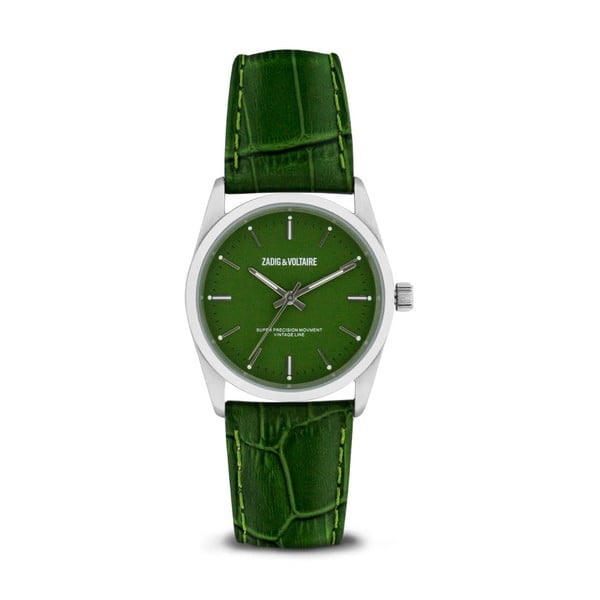 Dámske zelené hodinky s koženým remienkom Zadig & Voltaire