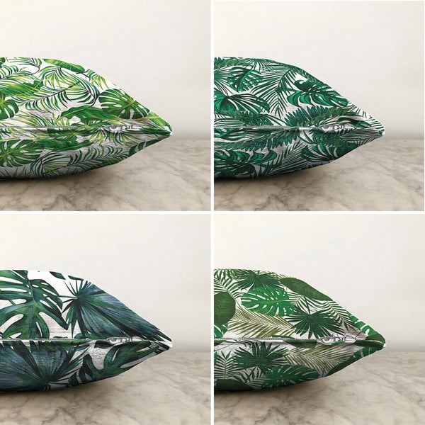 Súprava 4 obliečok na vankúše Minimalist Cushion Covers Summer Jungle, 55 x 55 cm-image-1