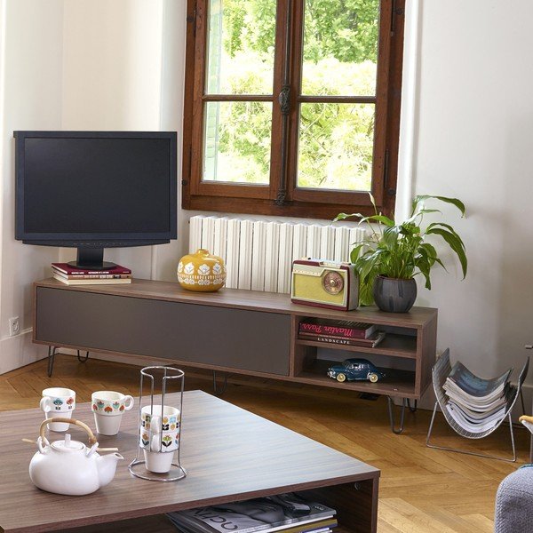 Sivý televízny stolík TemaHome Aero-image-1