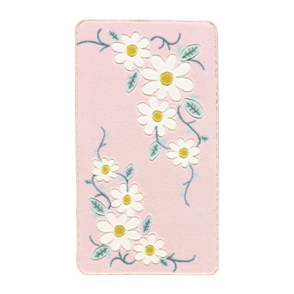 Ružová predložka do kúpeľne Confetti Bathmats Margherita, 80 x 140 cm-image-1