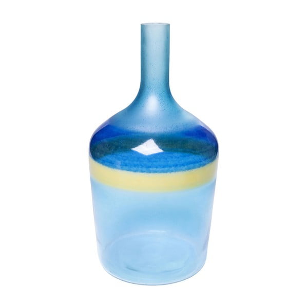 Modrá sklenená váza Kare Design Blue River, výška 47 cm