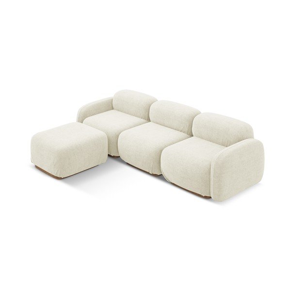 Krémovobiela modulárna rohová pohovka z textílie buklé Ailani – Makamii-image-2