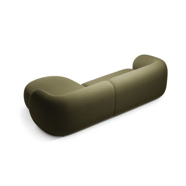 Zelená zamatová rohová pohovka (pravý roh/s leňoškou) Kate – Micadoni -image-2