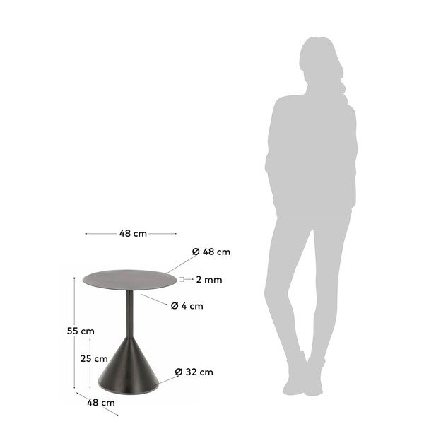 Kovový okrúhly odkladací stolík ø 48 cm Yinan – Kave Home-image-4