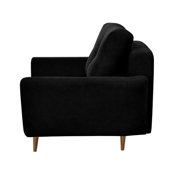 Čierne kreslo Mazzini Sofas Flower, svetlé nohy-image-2