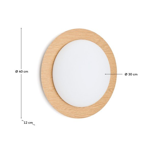Kovové LED nástenné svietidlo v prírodnej farbe ø 40 cm Novae – Kave Home-image-4