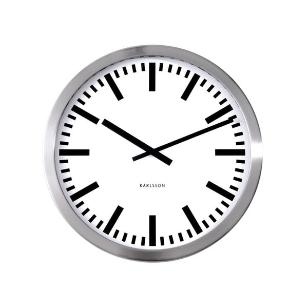 Sivé hodiny Present Time Station, veľké