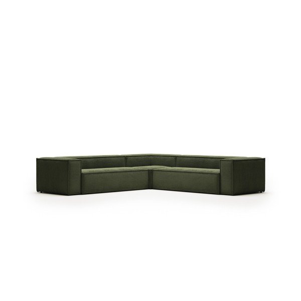 Zelená menčestrová rohová pohovka Blok – Kave Home