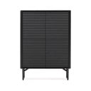 Čierna skrinka v dekore duba 104,5x144x40 cm Lenon – Kave Home