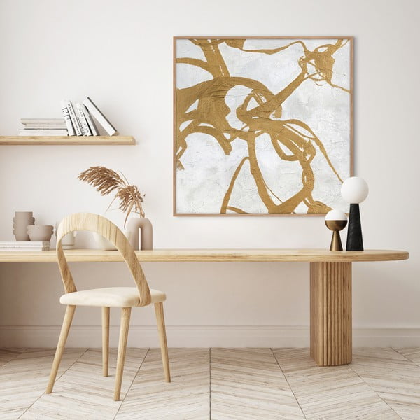 Ručne maľovaný obraz 100x100 cm Goldplay – Malerifabrikken-image-1