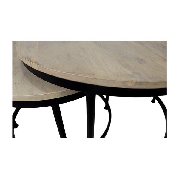 Sada 2 odkladacích stolíkov s doskou z mangového dreva HMS collection Taylor, výška 56 cm-image-2