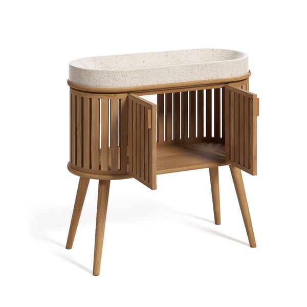 Umývadlová skrinka z tíkového dreva Kave Home Rokia-image-2