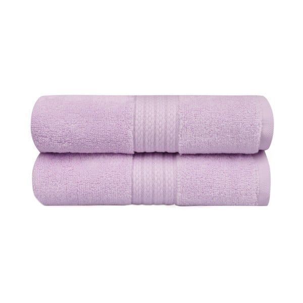 Sada 2 fialových uterákov do kúpeľni Mira, 90 x 50 cm