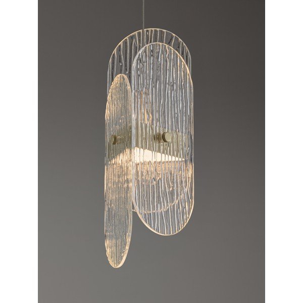 Kovové LED závesné svietidlo so stmievačom v mosadznej farbe so skleneným tienidlom ø 14 cm Lucien – Nova Luce-image-2