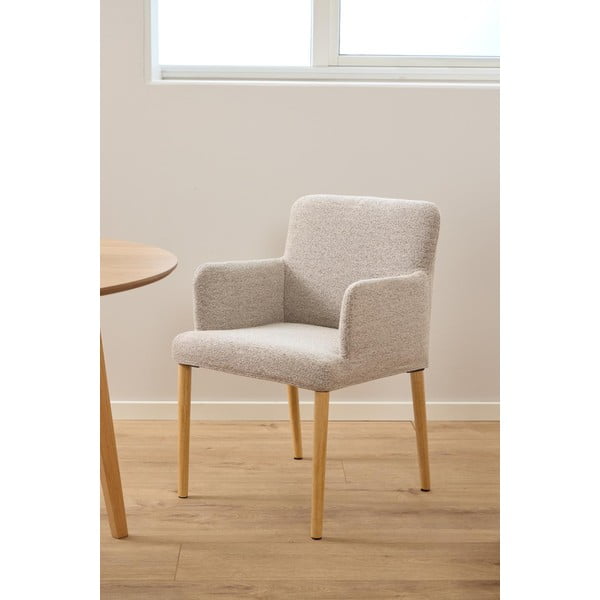 Béžové čalúnené jedálenské kreslo s podrúčkami Zoe – Actona-image-2