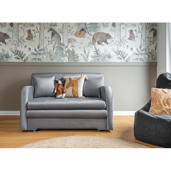 Svetlosivá zamatová rozkladacia pohovka 130 cm Ario – ELTAP-image-1