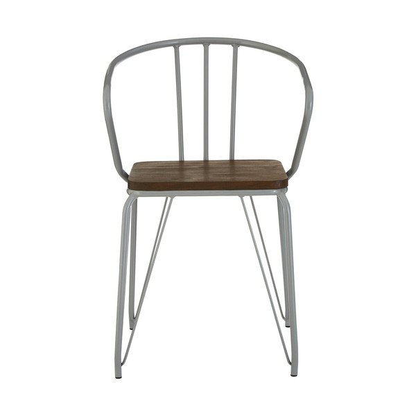 Sivá/v tmavo prírodnej farbe jedálenská stolička z brestového dreva District – Premier Housewares-image-2