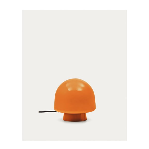 Oranžová stolová lampa so skleneným tienidlom (výška 20 cm) Reig – Kave Home-image-3
