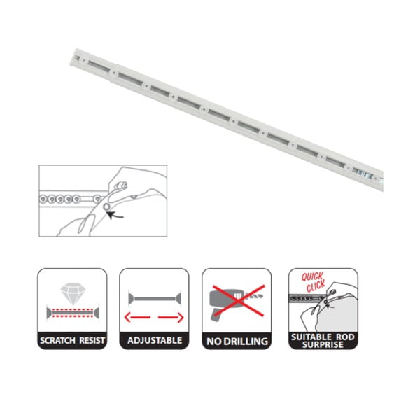 Biela tyč na sprchový záves 125 - 200 cm Surprise – Spirella-image-2
