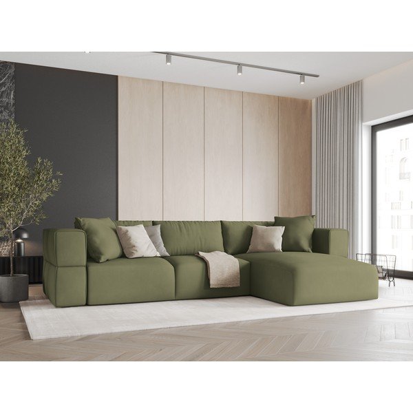 Svetlozelená rohová pohovka, pravý roh Esther - Milo Casa-image-1