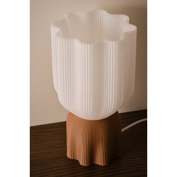 Biela/hnedá plastová stolová lampa (výška  27 cm) Camier – Jotex-image-2