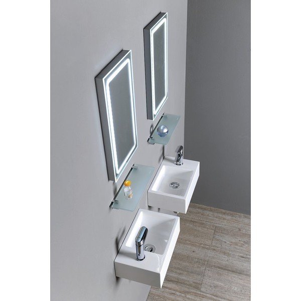 Biele malé umývadlo z liateho mramoru Sapho Alabama, ľavá strana-image-1