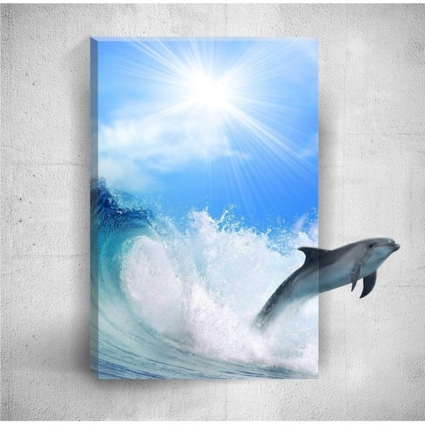 Nástenný 3D obraz Mosticx Dolphin, 40 × 60 cm