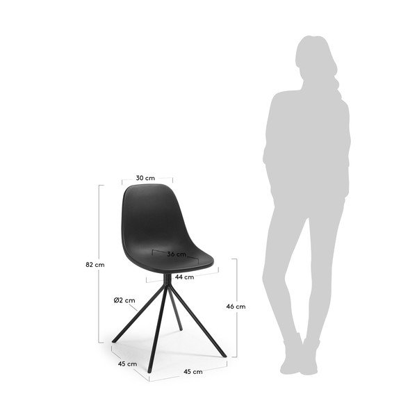 Sada 2 čiernych jedálenských stoličiek La Forma Mint-image-2