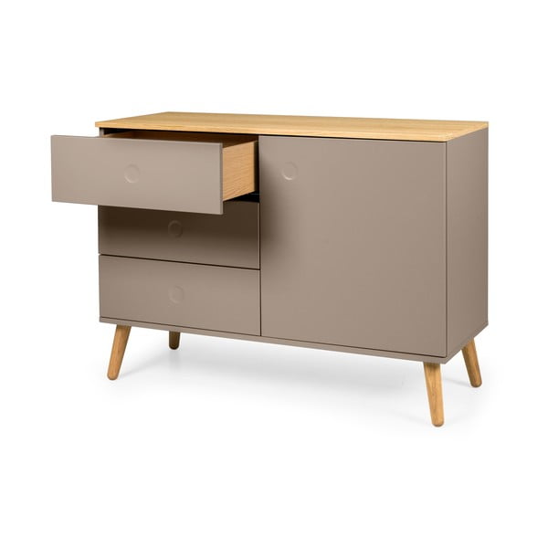 Hnedá nízka komoda v dekore duba 109x79 cm Dot – Tenzo-image-3