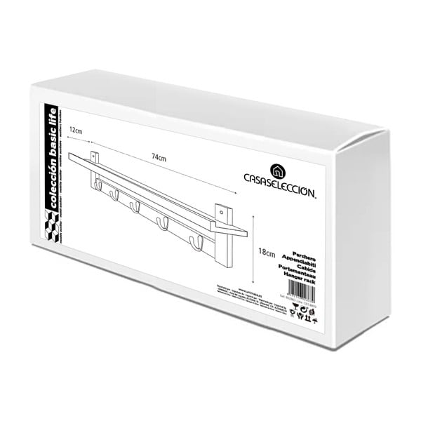 Bambusový nástenný vešiak s poličkou - Casa Selección-image-4