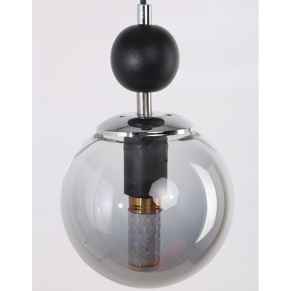 Čierno-sivé závesné svietidlo so skleneným tienidlom ø 15 cm Marble – Squid Lighting-image-1