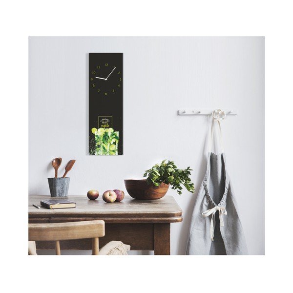 Nástenné hodiny Styler Glassclock Mojito, 20 × 60 cm-image-1