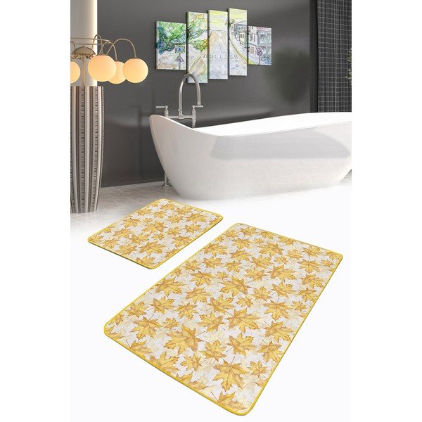 Žlté kúpeľňové predložky v súprave 2 ks 60x100 cm – Mila Home-image-2