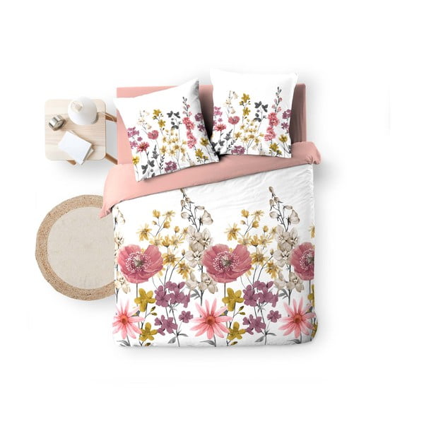 Bielo-ružové predĺžené mušelínové obliečky na dvojlôžko 240x260 cm Rosine – douceur d'intérieur-image-2