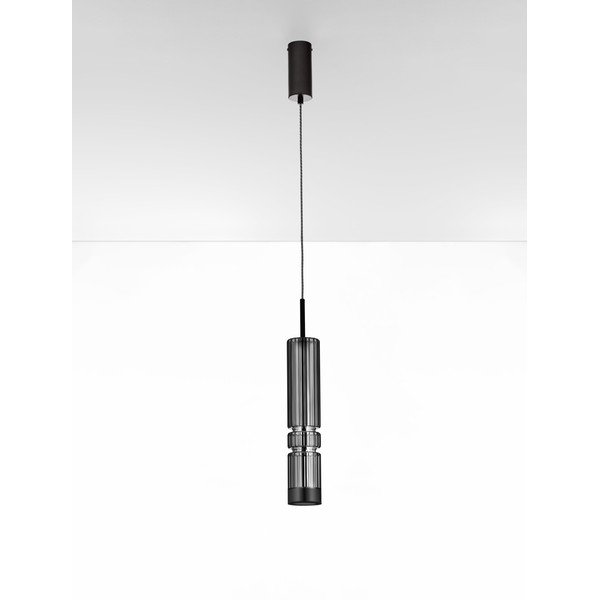 Sivé sklenené LED závesné svietidlo ø 8 cm Bento – Nova Luce-image-3