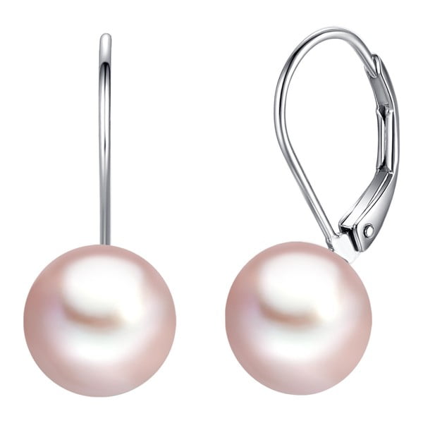 Náušnice s fialovou gombíkovou perlou Chakra Pearls Kiek