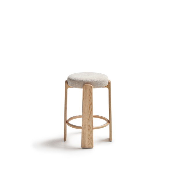 Béžová/v svetlo prírodnej farbe barová stolička z jaseňového dreva (výška sedadla 75 cm) Granite – Kave Home-image-2