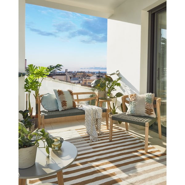 Zelená obliečka na vankúš z recyklovaného plastu Kave Home Dalila, ø 45 cm-image-2