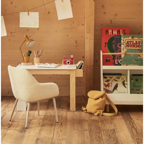 Detský písací stôl s bielou doskou 40x77 cm Serwa – Kave Home-image-1