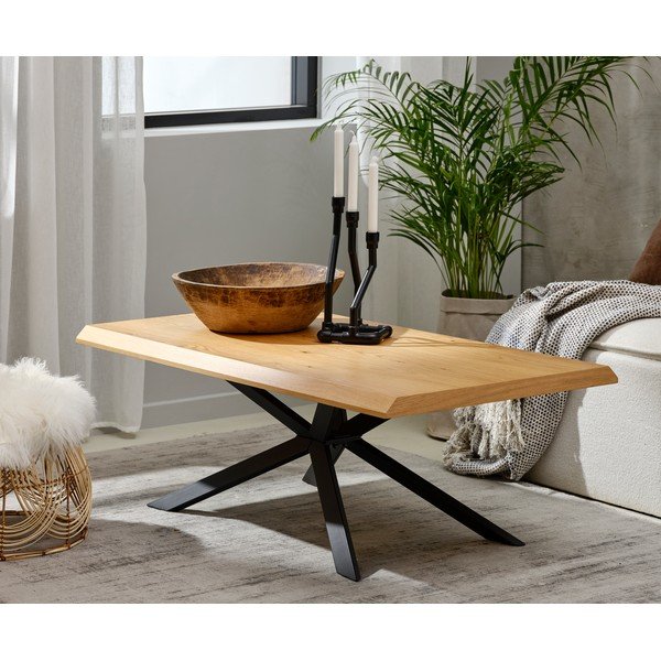 Konferenčný stolík s doskou v dubovom dekore v prírodnej farbe 68x130 cm Arno – Unique Furniture-image-1