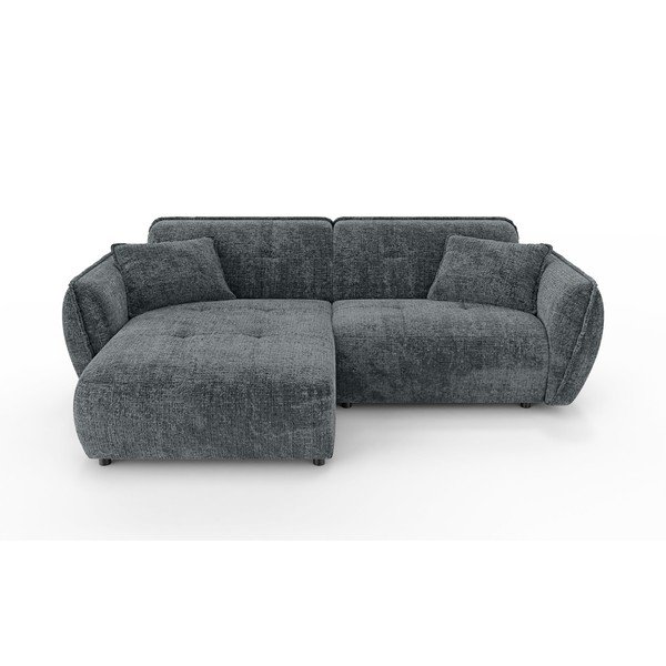 Tmavosivá ženilková rohová pohovka (ľavý roh/s leňoškou) Nelia – Ropez