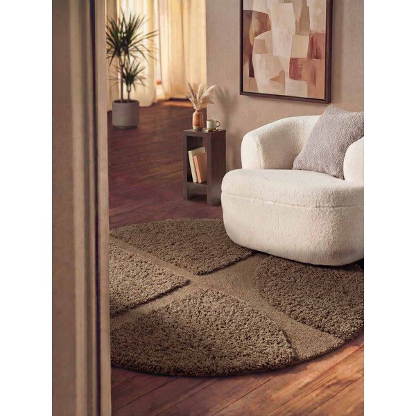 Hnedý ručne tkaný okrúhly koberec ø 160 cm Lambeth Jasper – Ted Baker-image-1