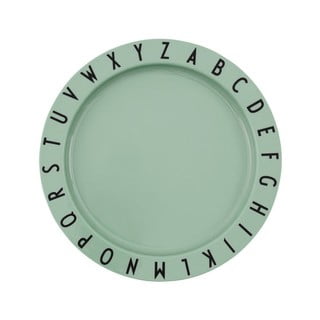 Zelený detský dezertný tanier Design Letters Eat & Learn, 20 cm